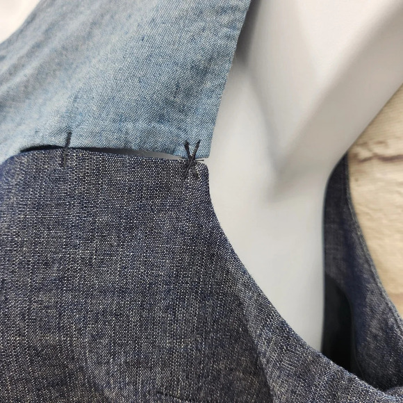 Kate Spade SATURDAY Blue Sleeveless V-Neck Saturday Dress Back Zip Size XL - Picture 3 of 13